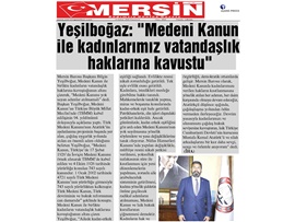 BASINDA BAROMUZ (Başkanımızın,Medeni Kanun'un Kabul Edilişinin Yıldönümü Mesajı)