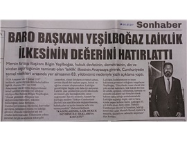 BASINDA BAROMUZ (Yeşilboğaz: "Laikliğin Gerekliliğini Bugün Daha İyi Anlıyoruz")