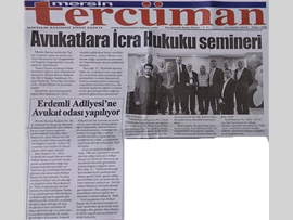 BASINDA BAROMUZ (TARSUS'TA AVUKATLARA İCRA HUKUKU SEMİNERİ VERİLDİ)