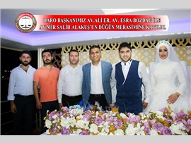 BARO BAŞKANIMIZ AV.ALİ ER, AV. ESRA BOZDAĞ İLE AV.MİR SALİH ALAKUŞ’UN DÜĞÜN MERASİMİNE KATILDI.