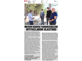 Mersin Barosu, Aydıncık'ta yangınzedelere ihtiyaçlarını ulaştırdı
