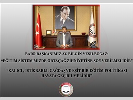 2018-2019 EĞİTİM ÖĞRETİM YILI MESAJI