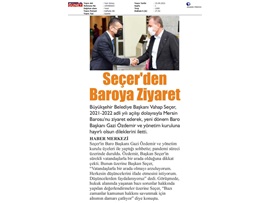 Başkan Seçer'den Baro'ya ziyaret