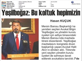 BASINDA BAROMUZ (Baro Başkanımız Av. Bilgin Yeşilboğaz Mazbatasını Aldı)