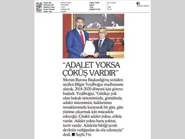 BASINDA BAROMUZ (Baro Başkanımız Av. Bilgin Yeşilboğaz Mazbatasını Aldı)