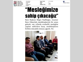 BASINDA BAROMUZ (Baro Başkanımızın Anamur Avukatları Ziyareti)