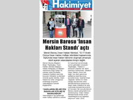 BASINDA BAROMUZ (Mersin Barosu İnsan Hakları Standı Açtı)