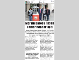 BASINDA BAROMUZ (Mersin Barosu İnsan Hakları Standı Açtı)