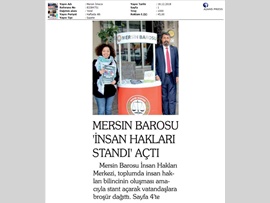BASINDA BAROMUZ (Mersin Barosu İnsan Hakları Standı Açtı)