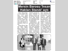 BASINDA BAROMUZ (Mersin Barosu İnsan Hakları Standı Açtı)