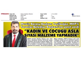 BASINDA BAROMUZ (Başkanımız Yeşilboğaz'dan "Marjinal" eleştirisine yanıt)