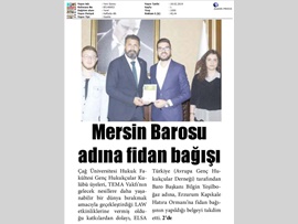 BASINDA BAROMUZ (Mersin Barosu Adına Fidan Bağışı)