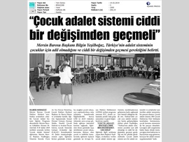 BASINDA BAROMUZ ("Çocuk Adalet Sistemi Ciddi Değişimden Geçmeli")