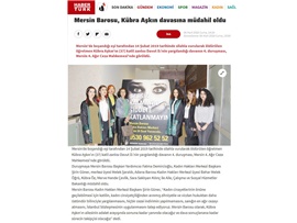 BASINDA BAROMUZ (Mersin Barosu Kadın Hakları Merkezi Kübra Aşkın Davasına Katıldı)