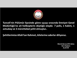 Helikopter Kazasında Şehit Olanlara Allah'tan Rahmet Diliyoruz