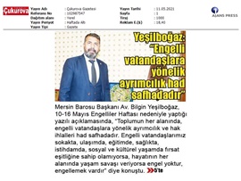 Başkanımız Yeşilboğaz'dan Dünya Engelliler Günü Mesajı