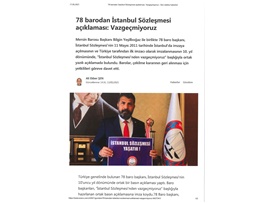 İstanbul Sözleşmesi'nin 10. yaşında Baro Başkanlarımızdan açıklama