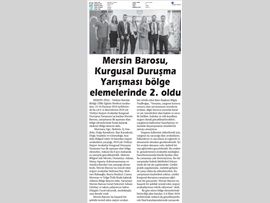 BASINDA BAROMUZ (Mersin Barosu Kurgusal Duruşma Yarışması Bölge Elemelerinde İkinci Oldu)