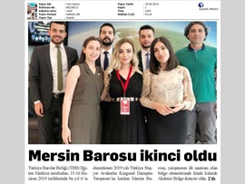 BASINDA BAROMUZ (Mersin Barosu Kurgusal Duruşma Yarışması Bölge Elemelerinde İkinci Oldu)