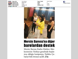 BASINDA BAROMUZ (Nafaka Düzenlemesi İptal Kampanyasına Barolardan Destek)