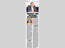 BASINDA BAROMUZ (Yeşilboğaz :"Yargı Sopa Olarak Kullanılmamalı")
