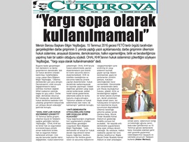 BASINDA BAROMUZ (Yeşilboğaz :"Yargı Sopa Olarak Kullanılmamalı")