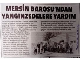 Mersin Barosu, Aydıncık'ta yangınzedelere ihtiyaçlarını ulaştırdı