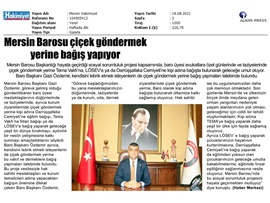 Mersin Barosu çiçek göndermek yerine bağış yapıyor