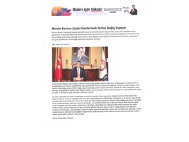 Mersin Barosu çiçek göndermek yerine bağış yapıyor