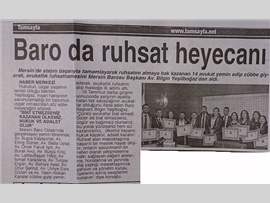 BASINDA BAROMUZ (14 AVUKAT YEMİN EDİP CÜBBE GİYDİ)