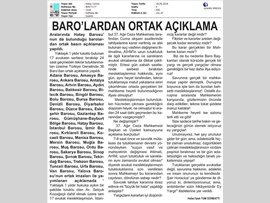 BASINDA BAROMUZ (Tutuklu Avukatlara Barolardan Tepki)