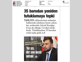 BASINDA BAROMUZ (Tutuklu Avukatlara Barolardan Tepki)