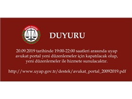 UYAP AVUKAT PORTAL, YENİ DÜZENLEMEYLE HİZMETİNİZE SUNULACAK