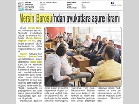 BAROMUZDA MUHARREM AYI NEDENİYLE AVUKATLARIMIZA AŞURE İKRAMI YAPILDI