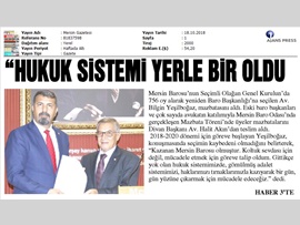 BASINDA BAROMUZ (Baro Başkanımız Av. Bilgin Yeşilboğaz Mazbatasını Aldı)