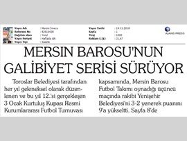 BASINDA BAROMUZ (Mersin Barosu Sahadan Galip Çıktı)