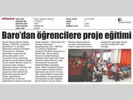 BASINDA BAROMUZ (Çocuk Hakları Merkezimiz Öğrencilere Proje Eğitimi Verdi)