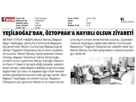 Başkanımız Yeşilboğaz'dan Başsavcı Öztoprak'a hayırlı olsun ziyareti