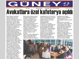 BASINDA BAROMUZ (Mersin Barosu Tarsus Adliyesi'nde  Atatürk Büstü ve Kafeterya Açtı)
