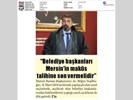 BASINDA BAROMUZ ("Belediye Başkanları Kentin Makus Talihine Son Vermeli")