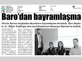 BASINDA BAROMUZ (Mersin Barosu'nda Bayramlaşma Merasimi Yapıldı)