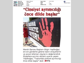 BASINDA BAROMUZ (Baro Bşk. Bilgin Yeşilboğaz: "Cinsiyet Ayrımcılığı Şiddetin İlk Basamağıdır")