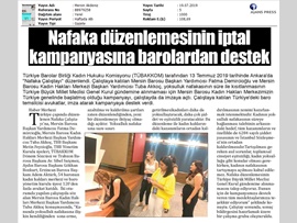 BASINDA BAROMUZ (Nafaka Düzenlemesi İptal Kampanyasına Barolardan Destek)