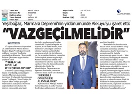 BASINDA BAROMUZ (Yeşilboğaz: "Deprem Planı Kağıt Üzerinde")