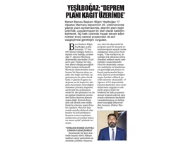 BASINDA BAROMUZ (Yeşilboğaz: "Deprem Planı Kağıt Üzerinde")