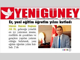 BASINDA BARO (Başkanımızın Yeni Eğitim Öğretim Yılı Mesajı) 19.09.2017