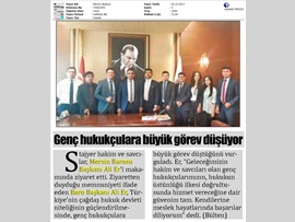BASINDA BAROMUZ (Geleceğin Hakim ve Savcıları Başkanımızı Ziyaret Etti) 20.10.2017