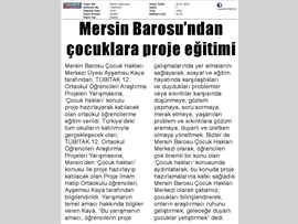 BASINDA BAROMUZ (Çocuk Hakları Merkezimiz Öğrencilere Proje Eğitimi Verdi)