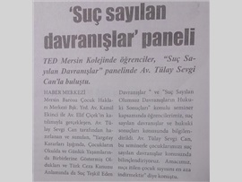BASINDA BAROMUZ (TED Kolejin'nde Suç Sayılan Davranışlar ve Hukuki Sonuçları  Semineri)