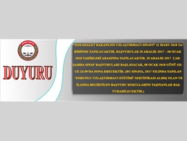 “2018 Adalet Bakanlığı Uzlaştırmacı Sınavı” Duyurusu